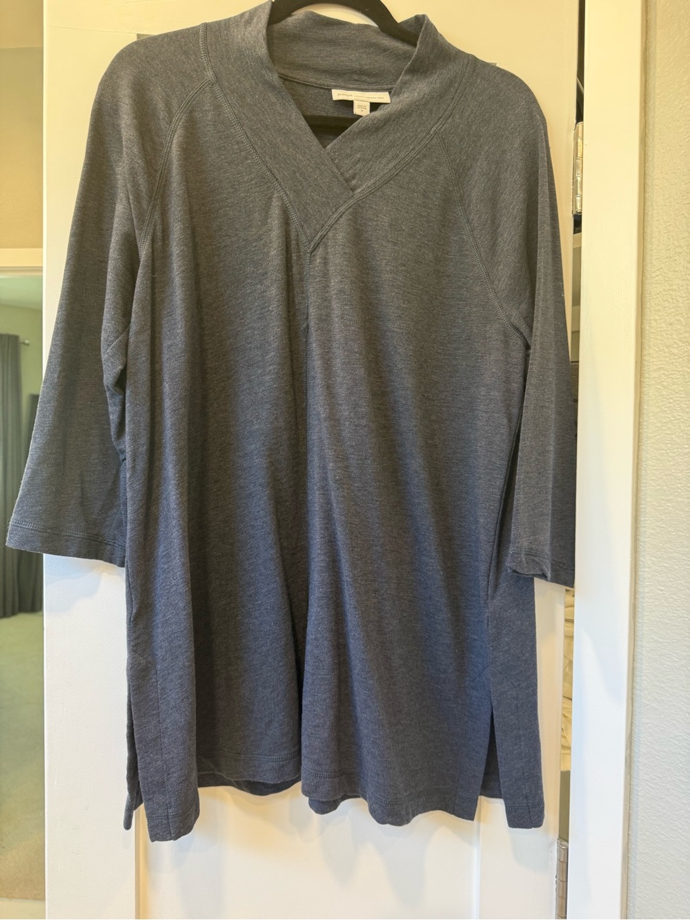 J. Jill Women's Slate Gray V-Neck Tunic Top